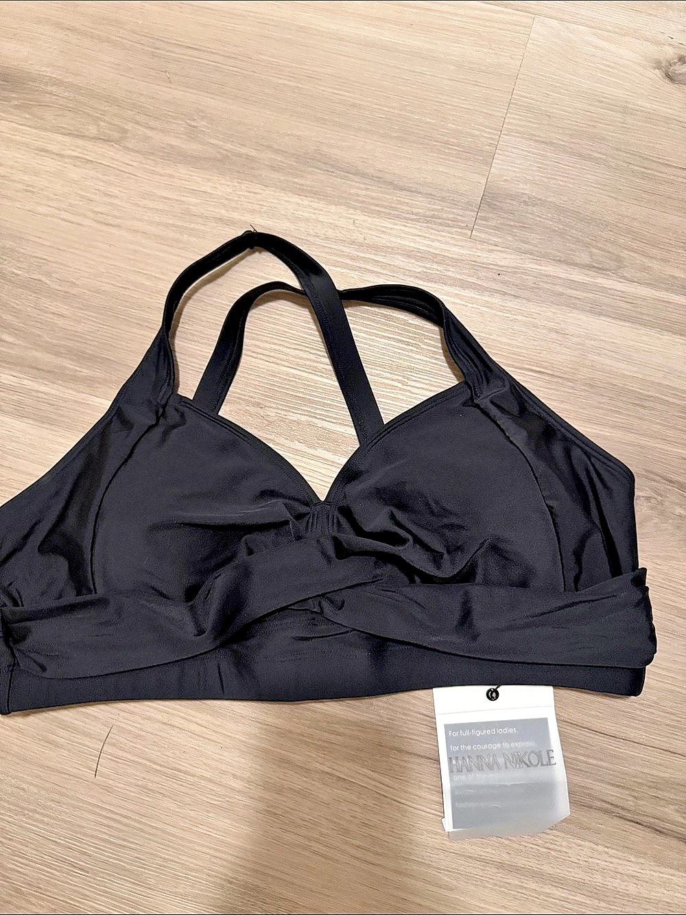 Hanna Nikole Black Swim Top NWT